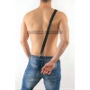 Deri Pantolon Harness Çapraz Bağlanan Erkek Harness