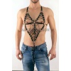 Göğüs Üzeri Lastik Harness Seksi Gay İç Giyim
