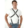 Göğüs Detaylı Arkadan Bağlamalı Erkek Deri Harness