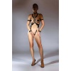 Ağı Açık Deri Body Zincirli Fantazi Harness Takım