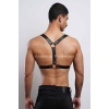 D Halka Detaylı Şık Erkek Göğüs Deri Harness