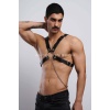 Zincir Detaylı Deri Erkek Göğüs Harness Partywear Clubwear