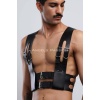 Fantezi Erkek Giyim Deri Kelepçeli Harness
