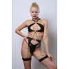 Deri Fantezi İç Giyim Takım Şık Deri Harness Set Club Wear
