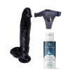 Censan Belden Bağlamalı Kayganlaştırıcı Set Noctis 32cm Siyah Dildo No:23
