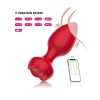 Censan Telefon Kontrollü Full Covered Rubber Rose Anal Plug – Kırmızı
