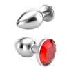 Paslanmaz Çelik Anal Plug Tıkaç Kırmızı Taşlı