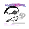 BDSM 4’ü 1 Arada Bondage Seti – Ağızlık, Klipsler ve Anal Plug Zincir