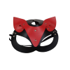 Censan Deri Kedi Kız Maskesi Siyah Kırmızı