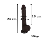 Censan Ultra Gerçekçi 24 Cm Brown Melez Kıkırdaklı Dildo