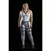 Büyük Beden Siyah Kadın Zincir Detaylı Deri Jartiyerli Harness Takım - APFT497
