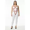 Büyük Beden Kırmızı Kadın Harness Takım Full Body Deri Fantazi Aksesuarı - APFT759