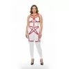 Büyük Beden Kırmızı Kadın Harness Takım Full Body Deri Fantezi Aksesuar - APFT894