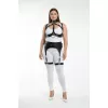 Büyük Beden Siyah Kadın Full Body Deri Harness Takım Jartiyer Detaylı Özel Tasarım - APFT1231