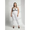 Büyük Beden Siyah Kadın Harness Takım Halka Detaylı Giyim Üzeri Aksesuar - APFT330