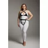 Büyük Beden Siyah Kadın Deri Harness Takım Jartiyer Detaylı - APFT1130