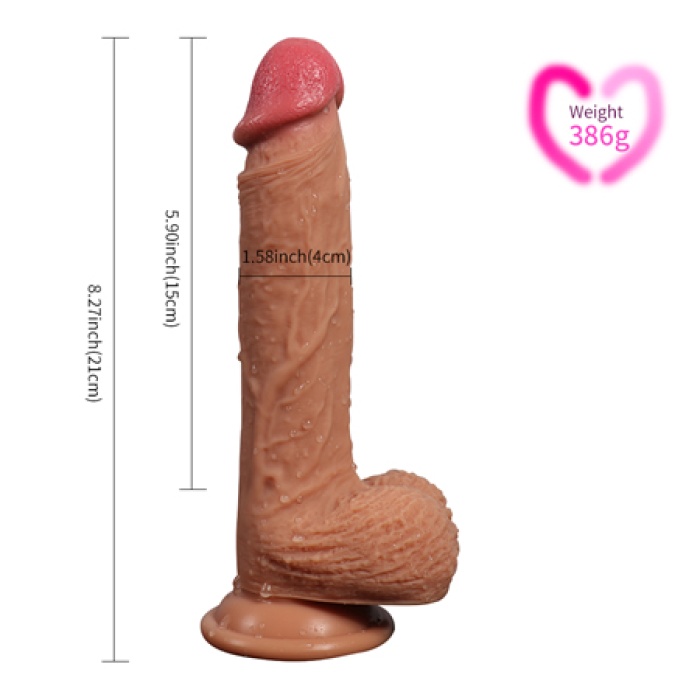 22 Cm Realistik Gerçekci Vantuzlu Kalın Dildo