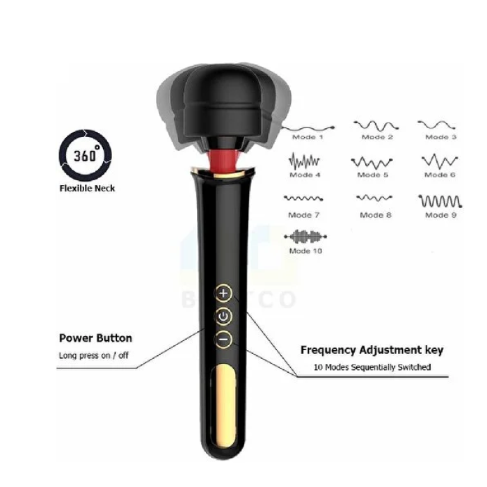 Professional 10 Modlu Güçlü Masaj Aleti Siyah