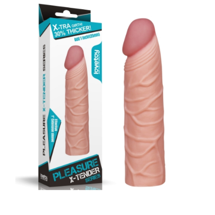 X-Large 3 Cm Dolgulu Realistik Penis Kılıfı Uzatmalı