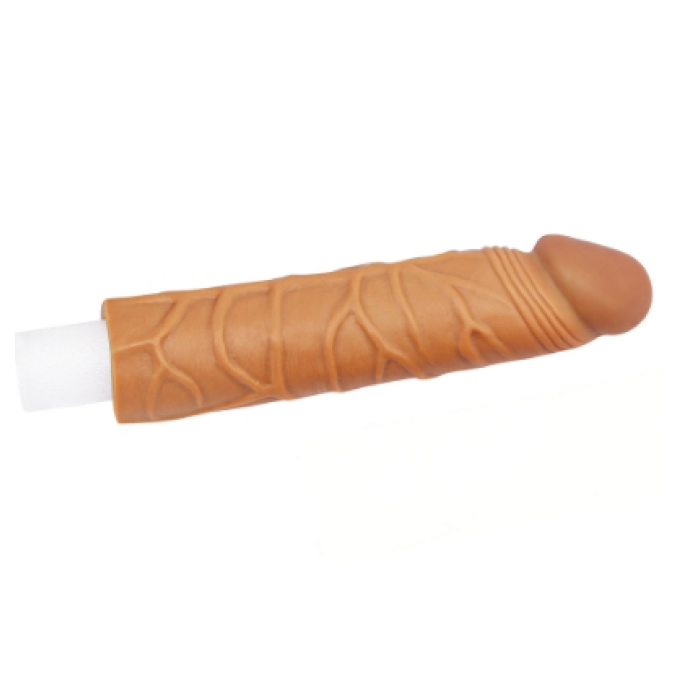 X-Large Dolgulu Realistik Penis Kılıfı Uzatmalı Prezervatif Dildo