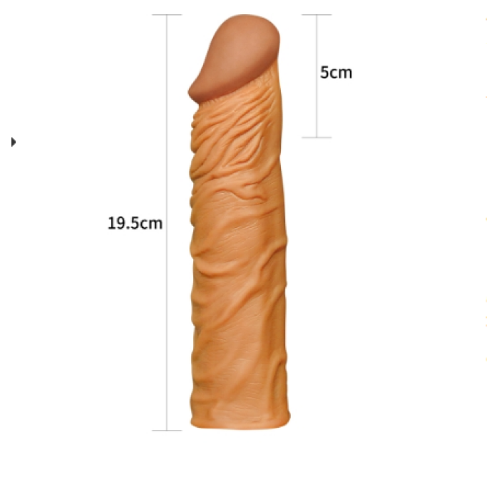 Dolgulu Realistik Penis Kılıfı Uzatmalı Prezervatif