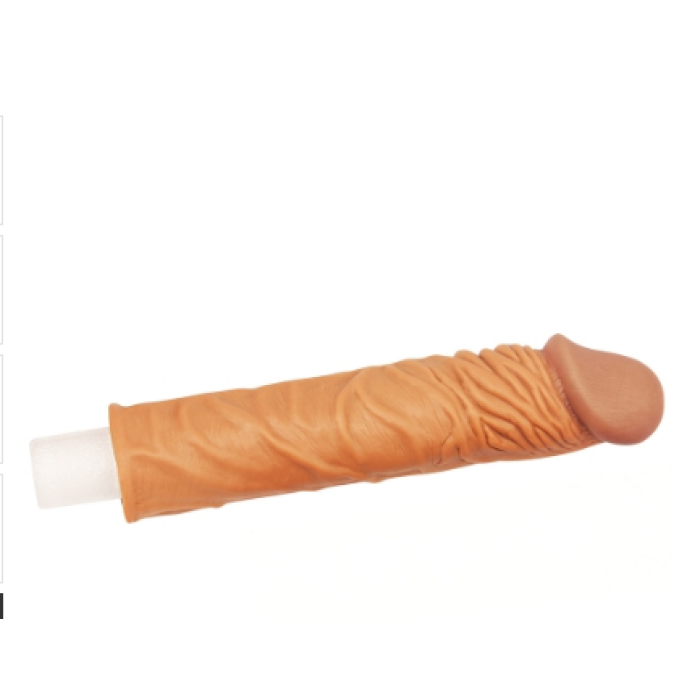 Dolgulu Realistik Penis Kılıfı Uzatmalı Prezervatif