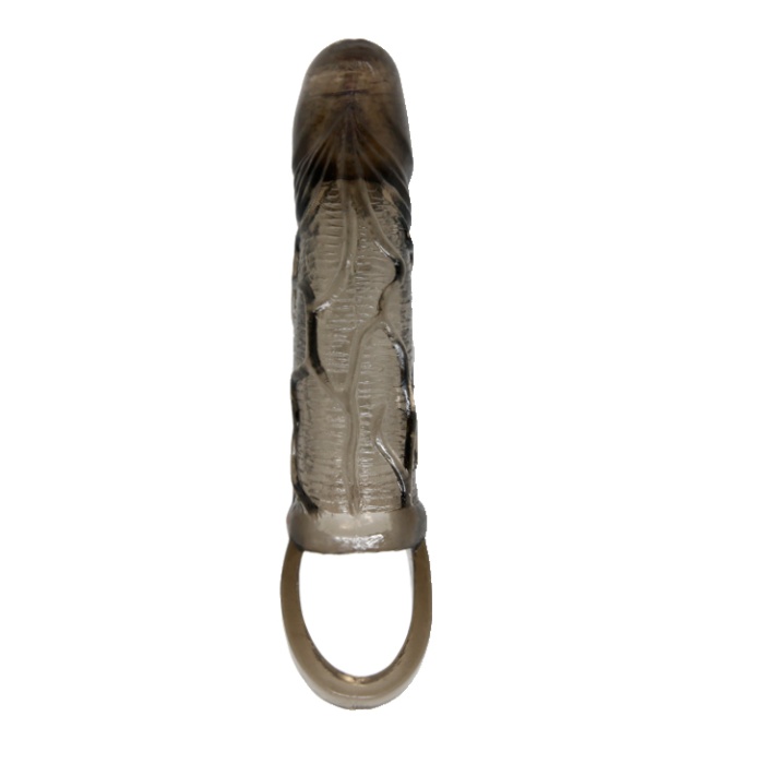 Titreşimli Penis Kılıfı 3Cm Dolgulu Uzatmalı Prezervatif Vibratör
