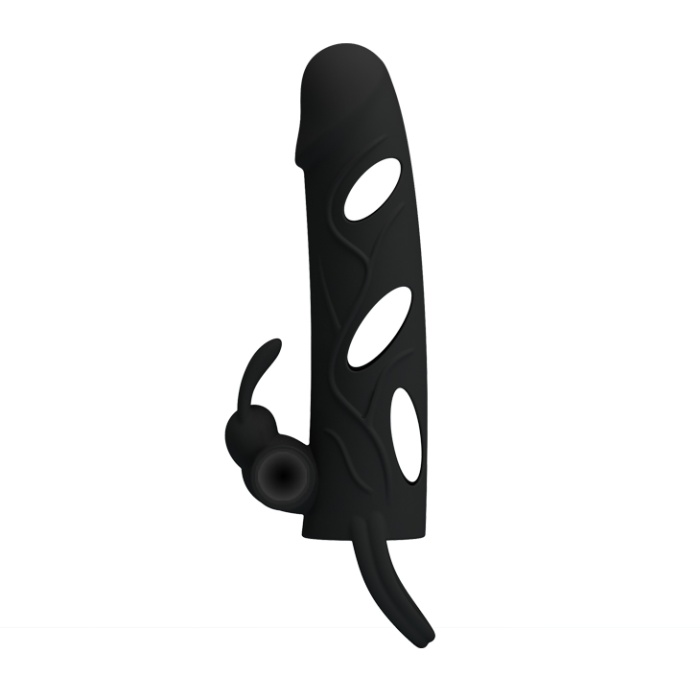 Strap Güçlü Titreşimli Uzatmalı Süper Kalite Zenci Penis Kılıfı