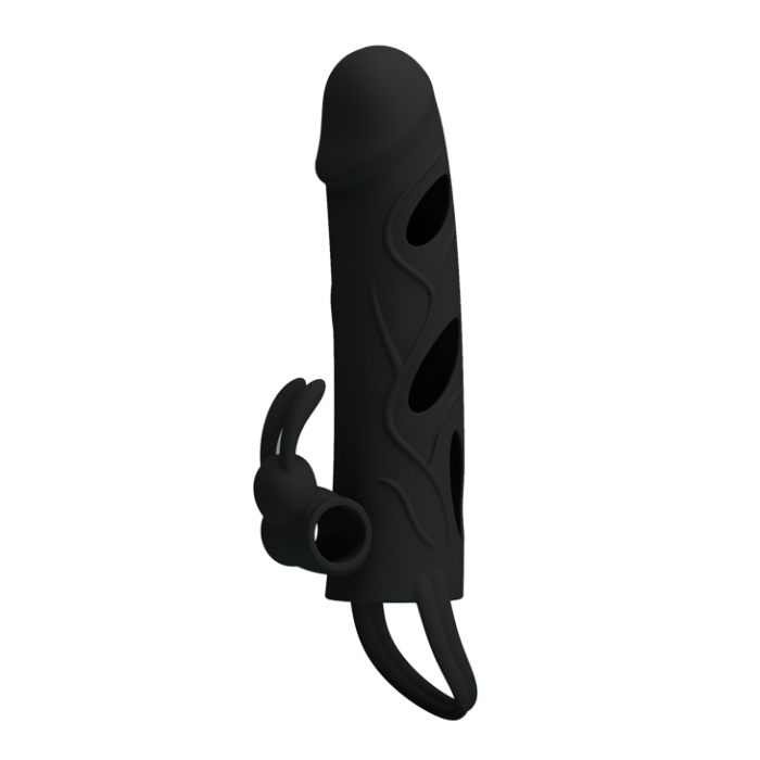 Strap Güçlü Titreşimli Uzatmalı Süper Kalite Zenci Penis Kılıfı