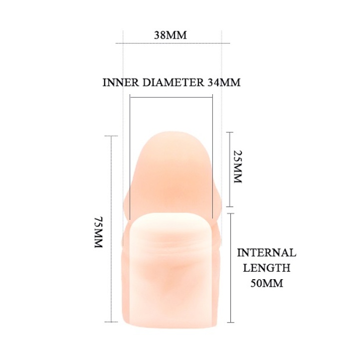 Over Long Sleeve 3Cm Dolgulu Uzatmalı Prezervatif Penis Kılıfı