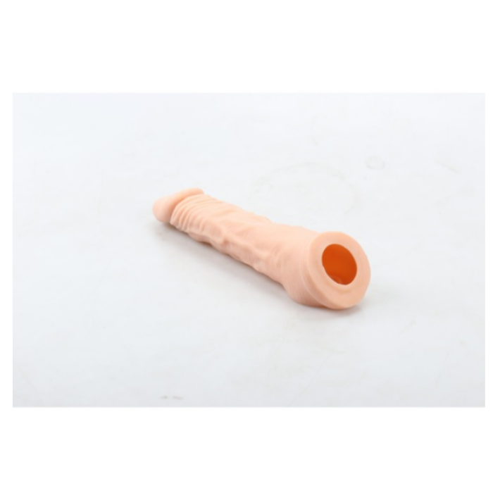 Ucu Dolgulu Realistik 18 Cm Uzatmalı Penis Kılıfı