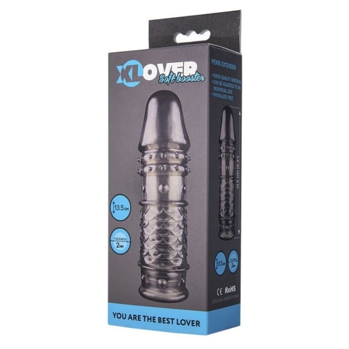 Xlover Penis Kılıfı Tpe Siyah Şeffaf 13.5 Cm
