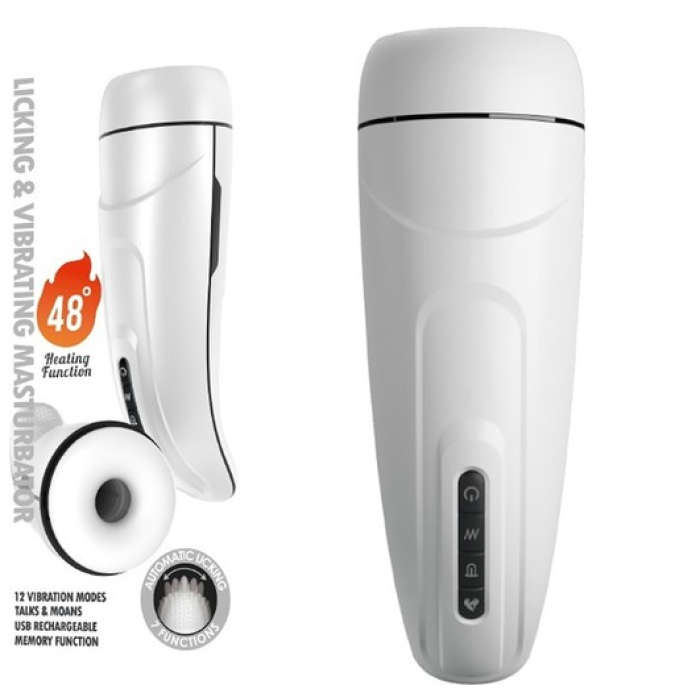 Yalama Ve Titreşimli Usb Şarjlı Isı Duyarlı Teknolojik Mastürbatör