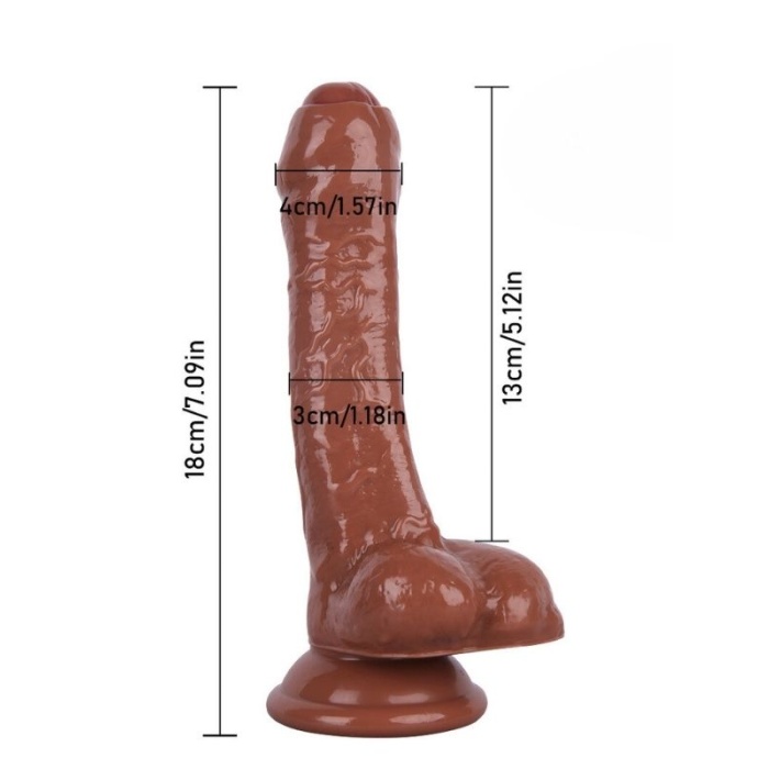 18 Cm Kahverengi Dildo 0