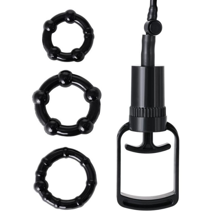 3 Halkalı Penis Pompası Pvc Şeffaf 20.5 Cm