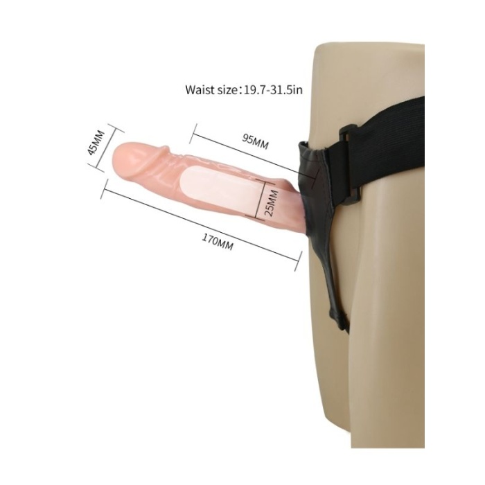 7.5 Cm Dolgulu İçi Boş Titreşimli Protez Strapon