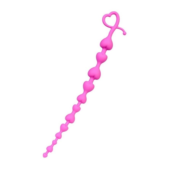 Long Sweety Anal Zinciri Silikon Pembe 34 Cm  2.7 Cm