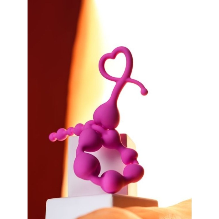 Long Sweety Anal Zinciri Silikon Pembe 34 Cm  2.7 Cm