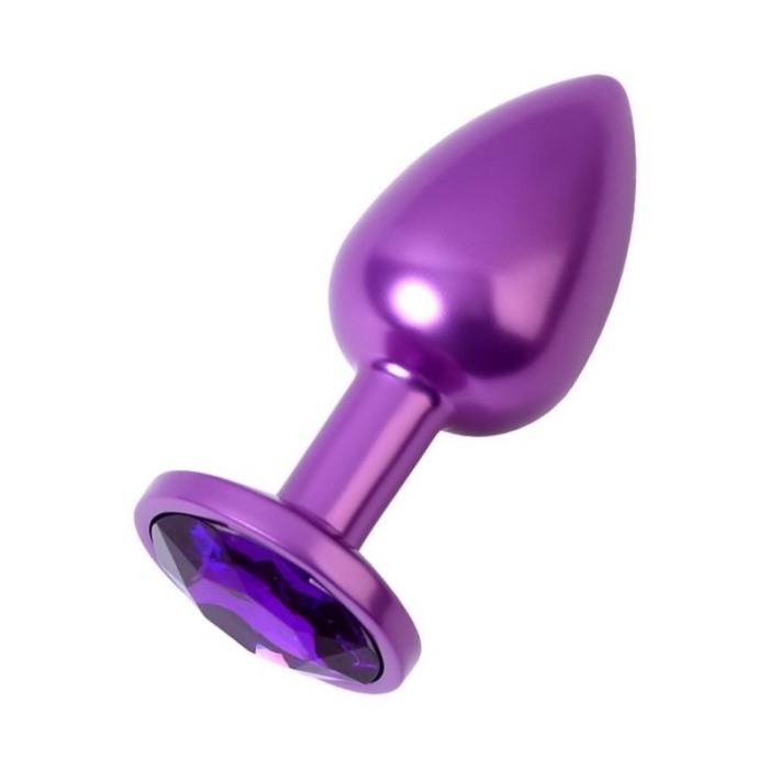Metal Anal Plug Mor Kristalli 7.2 Cm