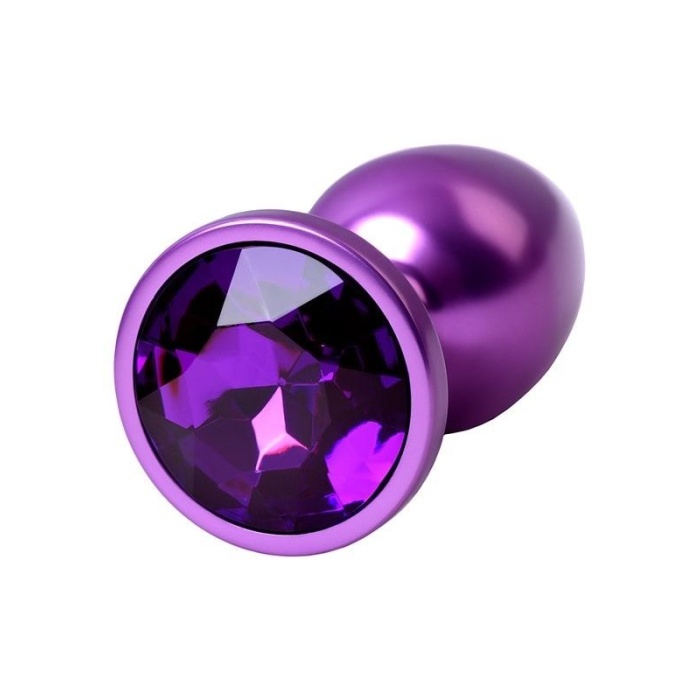 Metal Anal Plug Mor Kristalli 7.2 Cm