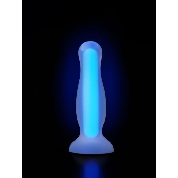 Glow Gece Parlayan Anal Plug Silikon Şeffaf 10 Cm