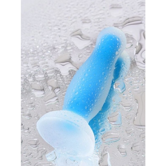 Glow Gece Parlayan Anal Plug Silikon Şeffaf 10 Cm