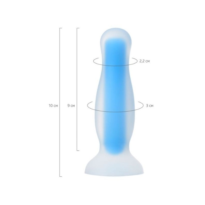 Glow Gece Parlayan Anal Plug Silikon Şeffaf 10 Cm