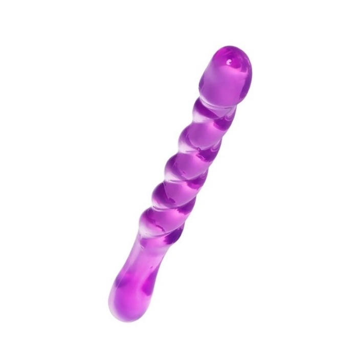 Çift Taraflı Jel Dildo Tanza Mor 27.5 Cm