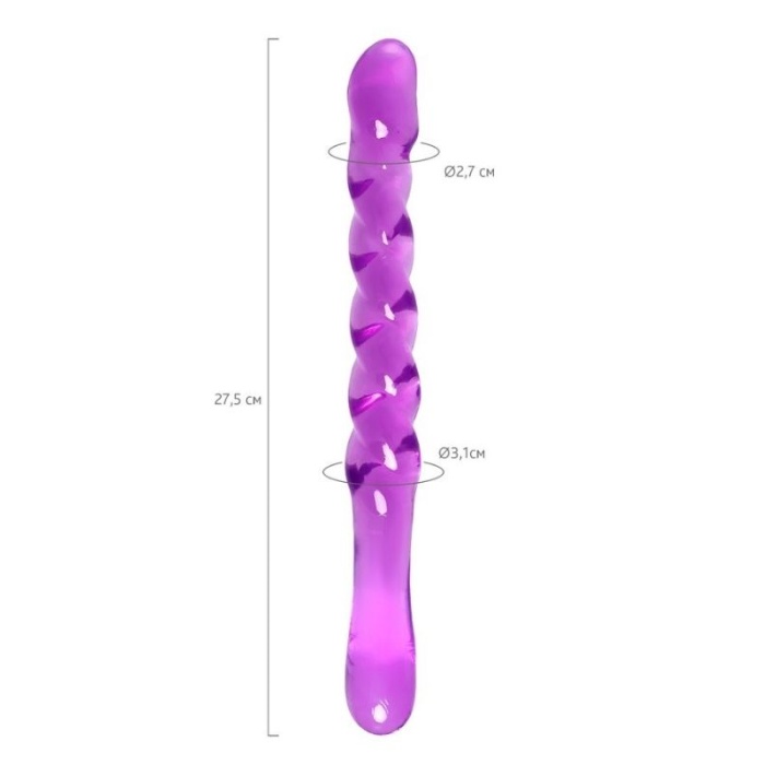 Çift Taraflı Jel Dildo Tanza Mor 27.5 Cm