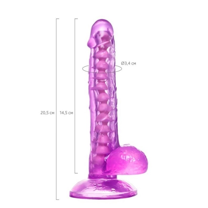 Kıkırdaklı Jel Dildo Celiam. Tpe. Mor. 20.5 Cm