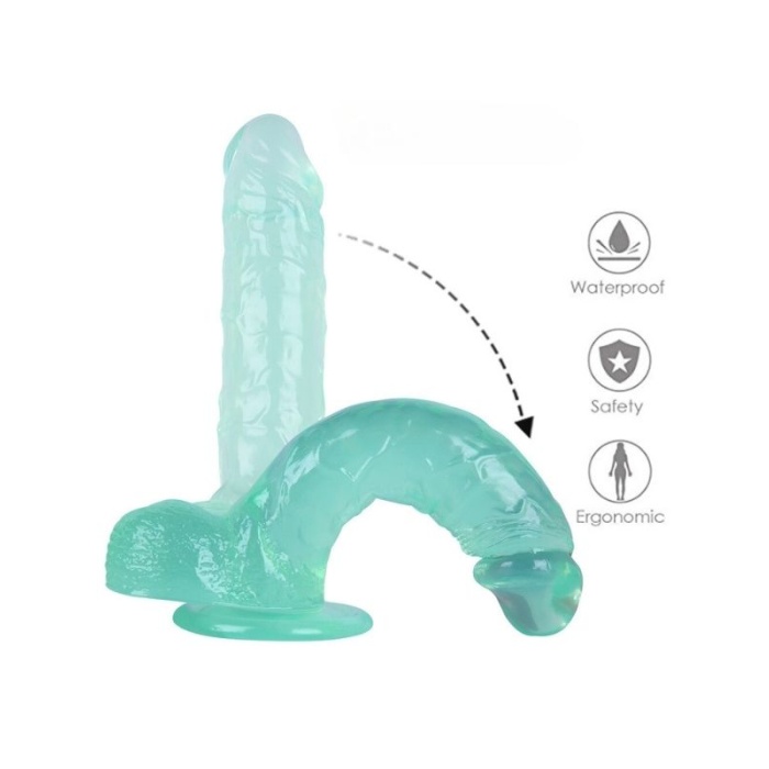 24 Cm Boyunda Yeşil Dildo