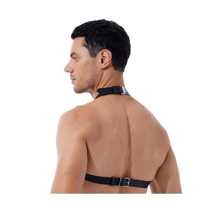 Zincirli Erkek Göğüs Deri Harness
