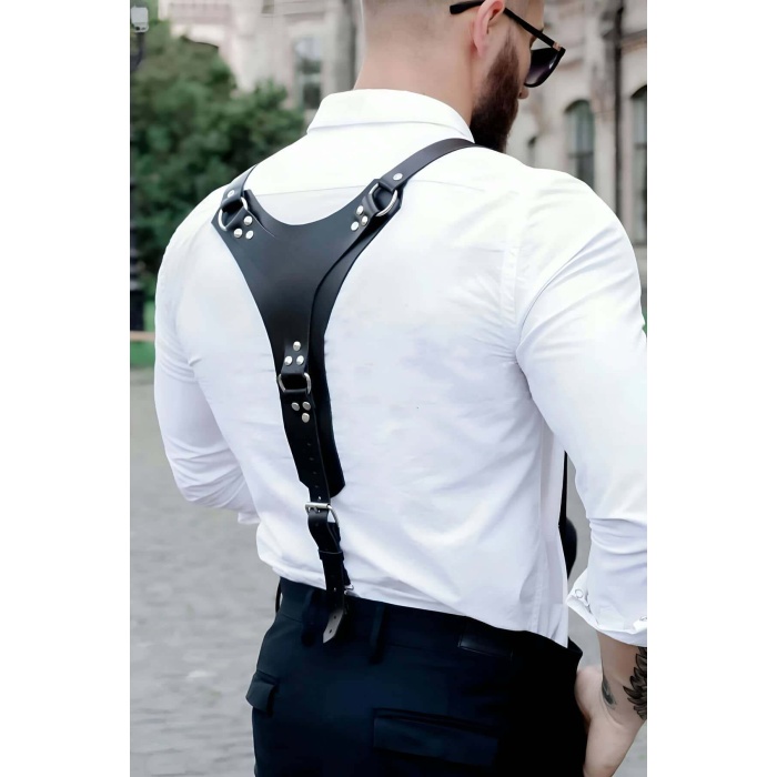 Deri Erkek Sırt Kemer Erkek Harness Erkek Gömlek Kemeri