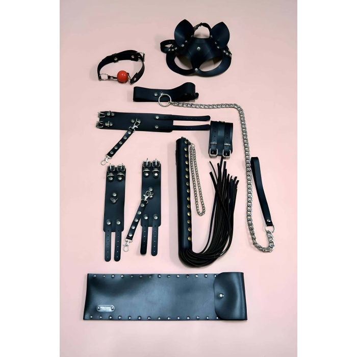 Fantazi Kırbaç Kelepçe Set 6Lı Set Ayak El Kelepçesi